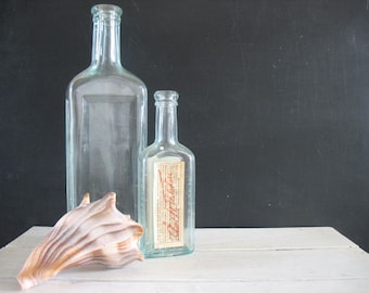 Vintage Aqua Medicine Bottles - 2