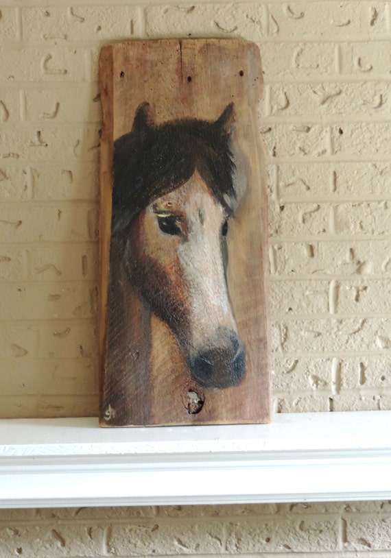 Horse Painting On Reclaimed Barnwood