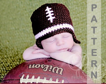 Crochet PATTERN, Baby Football Hat, Crochet Baby Hat Pattern, Newborn Hat, Easy Crochet Pattern, Baby Boy Hat, Newborn Photo Prop