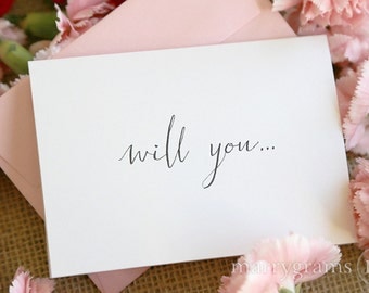 Cute Will You Be My Bridesmaid Cards - Will You Be My Matron of Honor, Maid of Honor, Flower Girl, Bridesmaid, Bridesman Proposal Card (6ct)