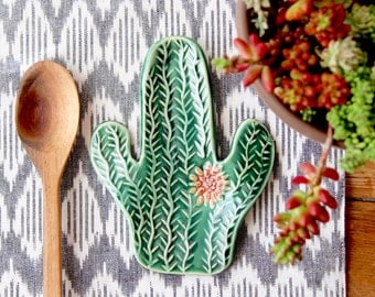 Cactus Succulent Spoon Rest - Jewelry Tray Soap Dish - MADE TO ORDER