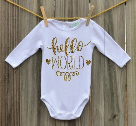 Hello World Onesie by FancyPantsApparel on Etsy