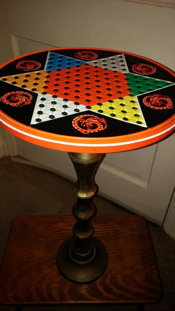 Table Game Table End Table Chinese Checkers by APeaceofMyMind