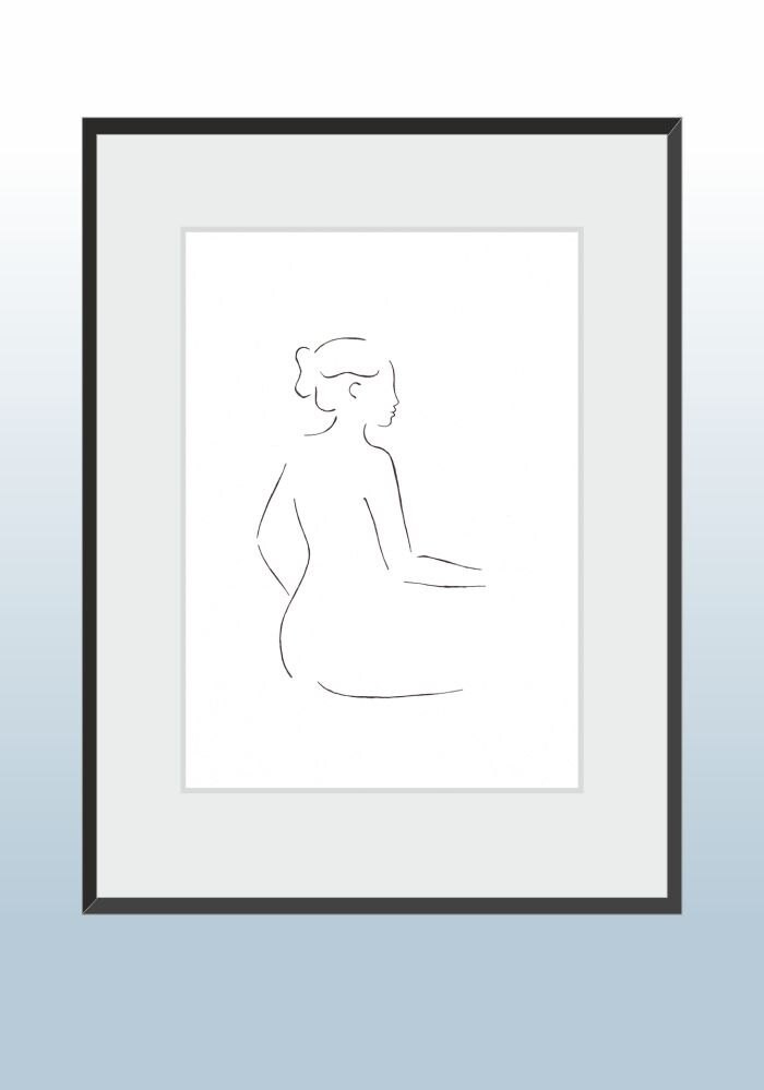 ORIGINAL minimalist line art drawing. Pen and ink graphics.