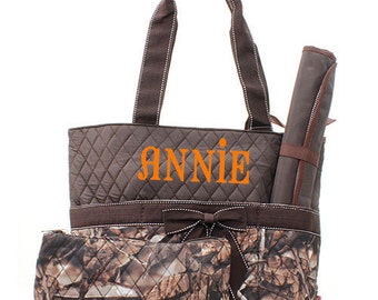 Monogrammed Diaper Bags Personalized Diaper Bags Camo Diaper Bag Monogrammed Diaper Bag 3 Piece Quilted Diaper Bags Diaper Bag Set