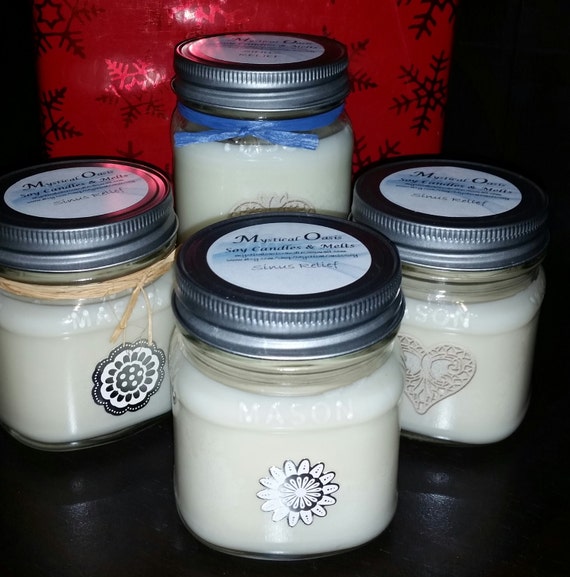 8 ounce natural soy candle in mason jar with lid hand poured