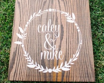 Wedding Cornhole Decals | Rustic Wedding Decor | Personalized Wedding Wreath | Best Day Ever Wedding Date Vinyl Decals for Corn hole Game