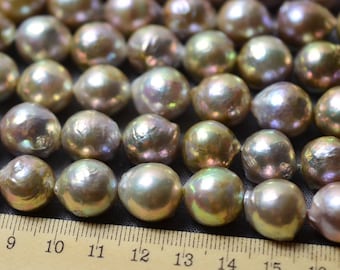 AA Nucleated Pearl Natural Purple Edison Pearl earring Round Necklace pearl Freshwater Pearl Loose Beads 13-14.5mm 28pcs Item No : PL4250