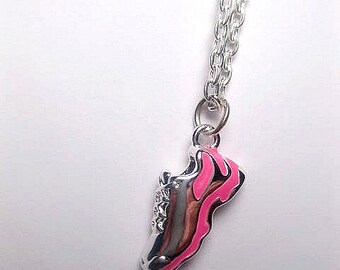 Track Shoe Necklace - Marathon - Runners - Hurdles - Pink Or Purple - Gym Shoe - Sneaker