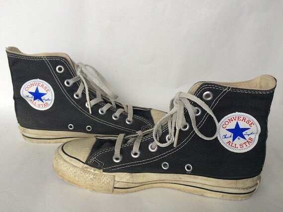 Vintage Chuck Taylor Black Converse Shoes Faded