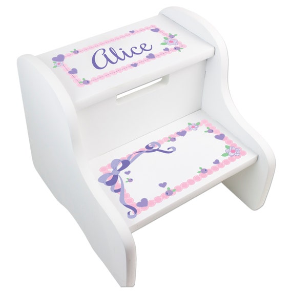 Personalized Girl's Step Stool Toddler Two Step by MyBambino