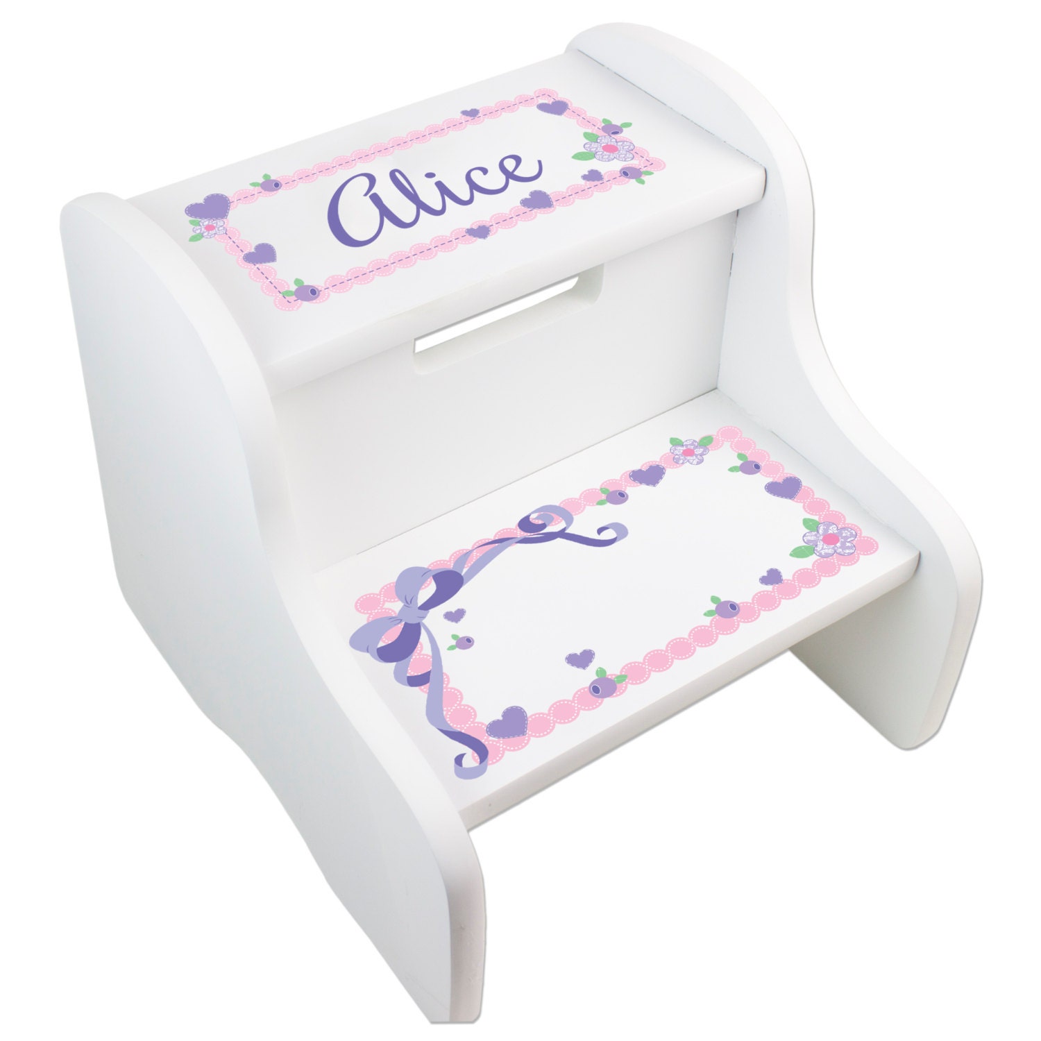 Personalized Girl's Step Stool Toddler Two Step By MyBambino