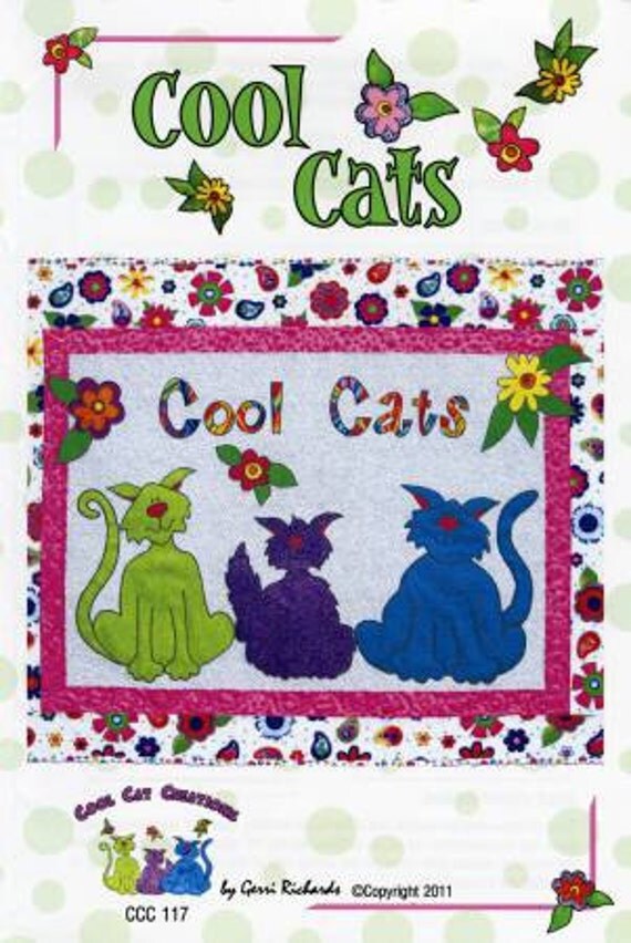 Cool Cats Wall Hanging Pattern from Cool Cat Creations