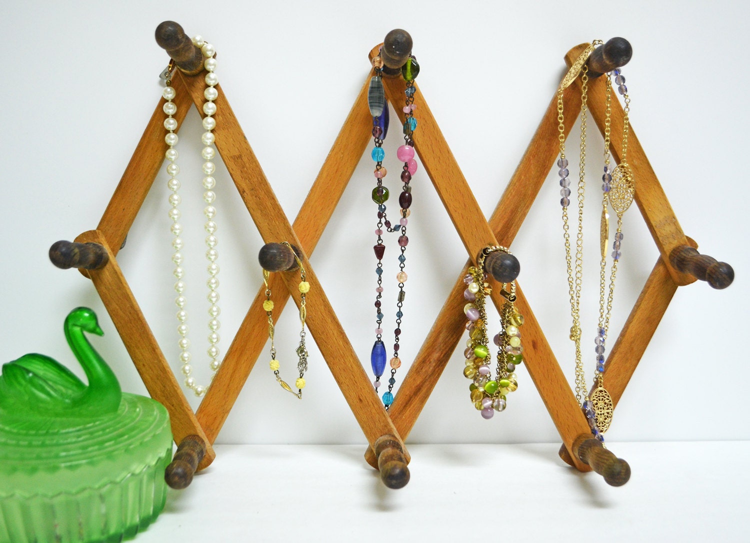 Wooden Expanding Peg Hook Jewelry Rack…Hat Rack…..Coat Rack Haute Juice