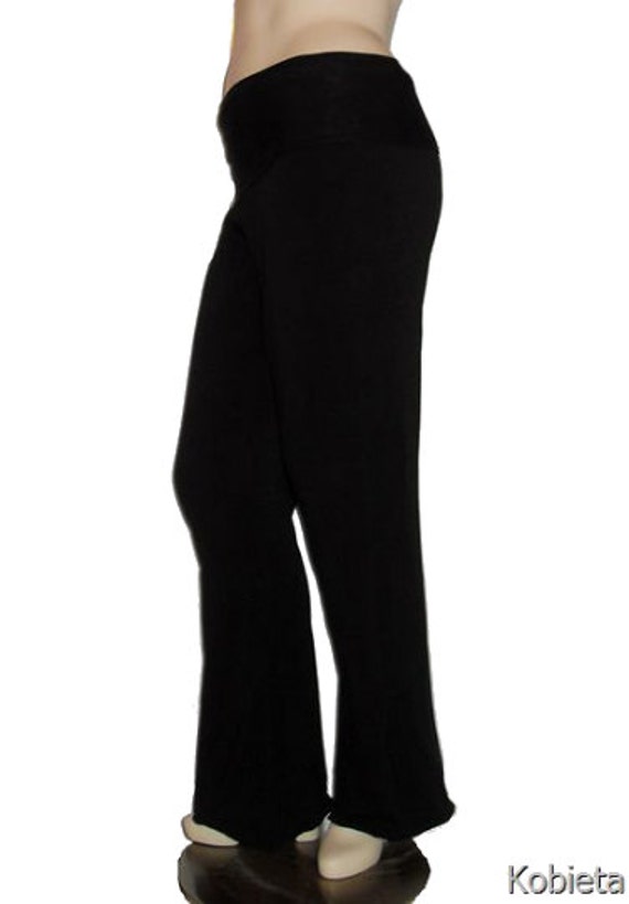 Plus Size Yoga Pants Bootcut Handmade Organic by shopkobieta
