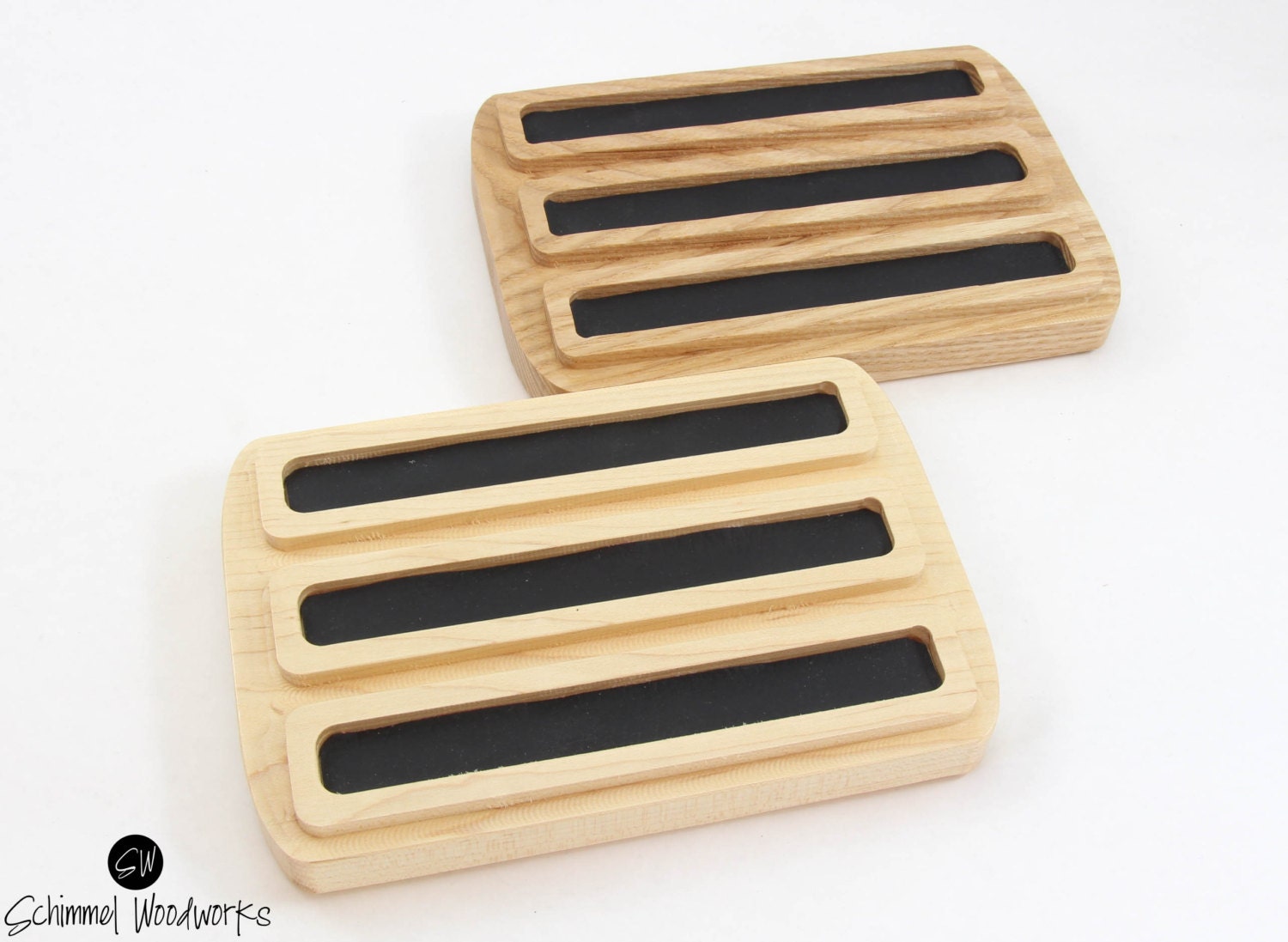 Maple Pen tray / Walnut Pen tray . Wood Pen display. pen for