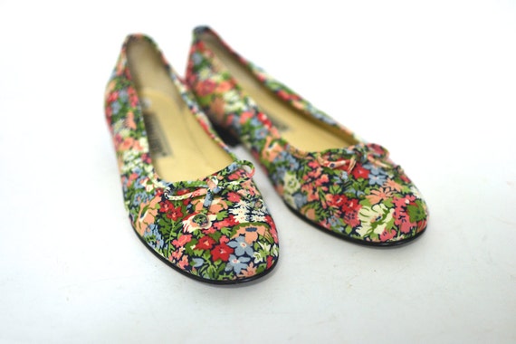 Vintage Sam & Libby Floral Ballet Flats Size 6.5 by RebootVintage