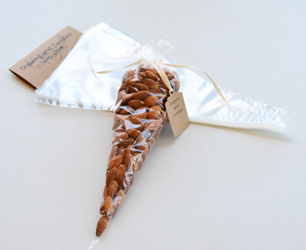 25 Clear Cone Bags Choose your size 6x12 or 7