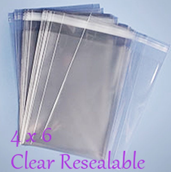 100 4x6 Clear Cellophane Bags Resealable Cello Bags Resealable
