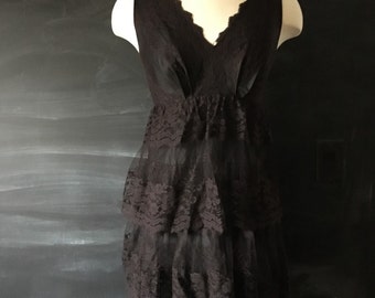Vintage Lou-Ette Lace Tiered Dress 60's