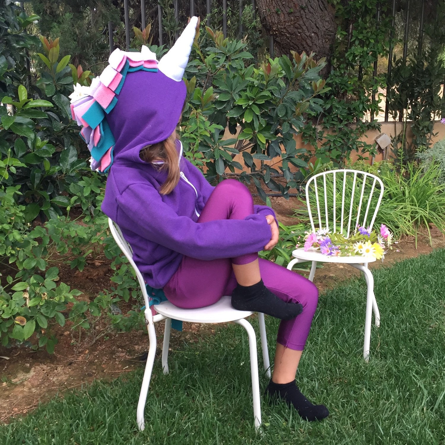 Purple Unicorn Hoodie-Purple Girl Hoodie-Halloween