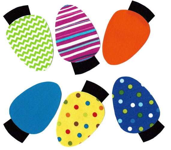 Christmas light bulbs iron on fabric appliques DIY