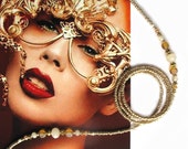 Eyewear holder, Gold metallic lustre and gold beaded eyeglass holder, glasses chain, sunglasses holder, reading glasses jewelry, handmade Eyewear holder, Gold metallic lustre and gold beaded eyeglass holder, glasses chain, sunglasses holder, reading glasses jewelry, handmade