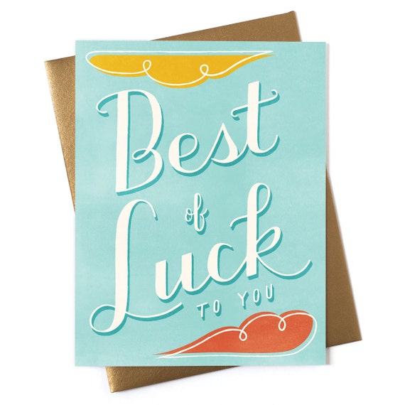 Best of Luck Card Good Luck Greeting Card