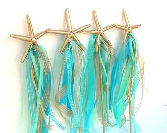 Starfish, MERMAID Wand, Mermaid Party Supply, ANY Color, Under the Sea Party, Mermaid Party, Starfish Wand