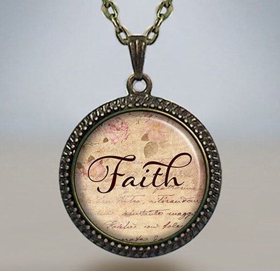 Fairh pendant Faith necklace word jewelry faith jewelry