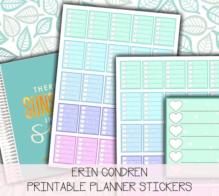 Printable Erin Condren Life Planner | erin condren printable life planner stickers by vintagebyme Printable Erin Condren Life Planner | erin condren printable life planner stickers by vintagebyme