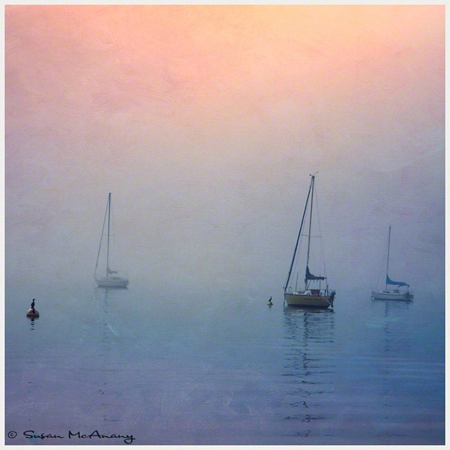 Sailboat Photograph Nautical Landscape Photograph Square