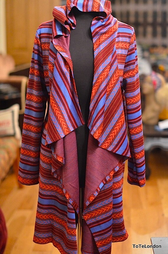 African Print Knit Ankara Hooded Cardigan by ToteCollections