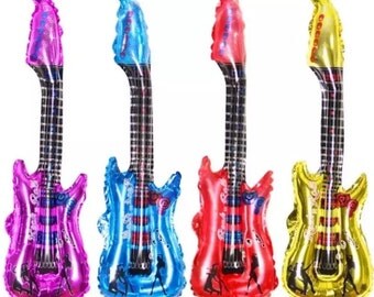 Guitar Balloons - 30 inch Guitar Balloon Music Balloon Gold Red or Blue Balloons Wedding Balloon ( Wedding Decor & Party Balloon Supplies )