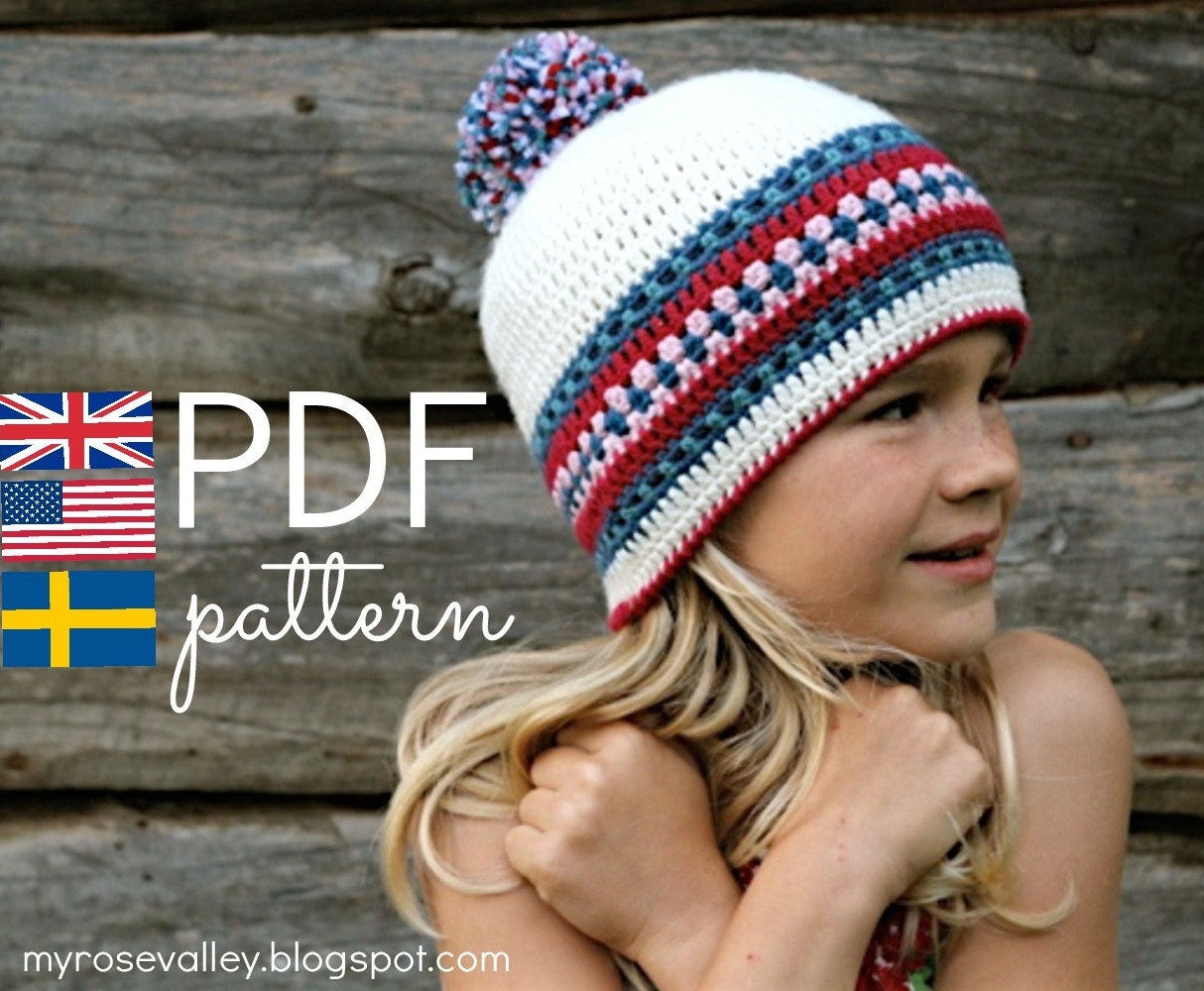 CROCHET pattern Nordic Hat Pdf crochet pattern US UK