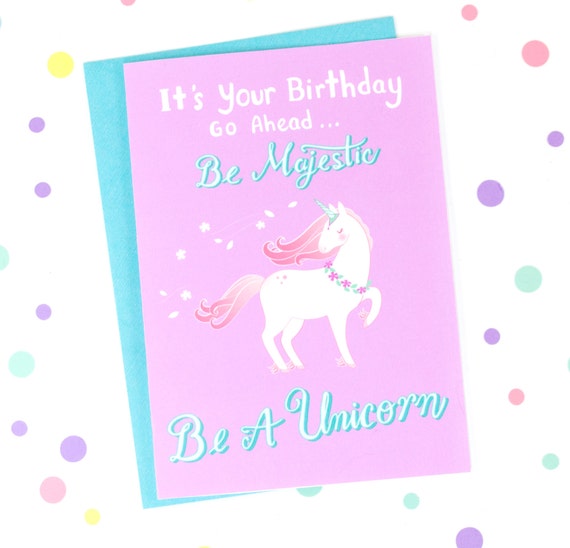 printable be a unicorn birthday card by little luxuries loft catch my
