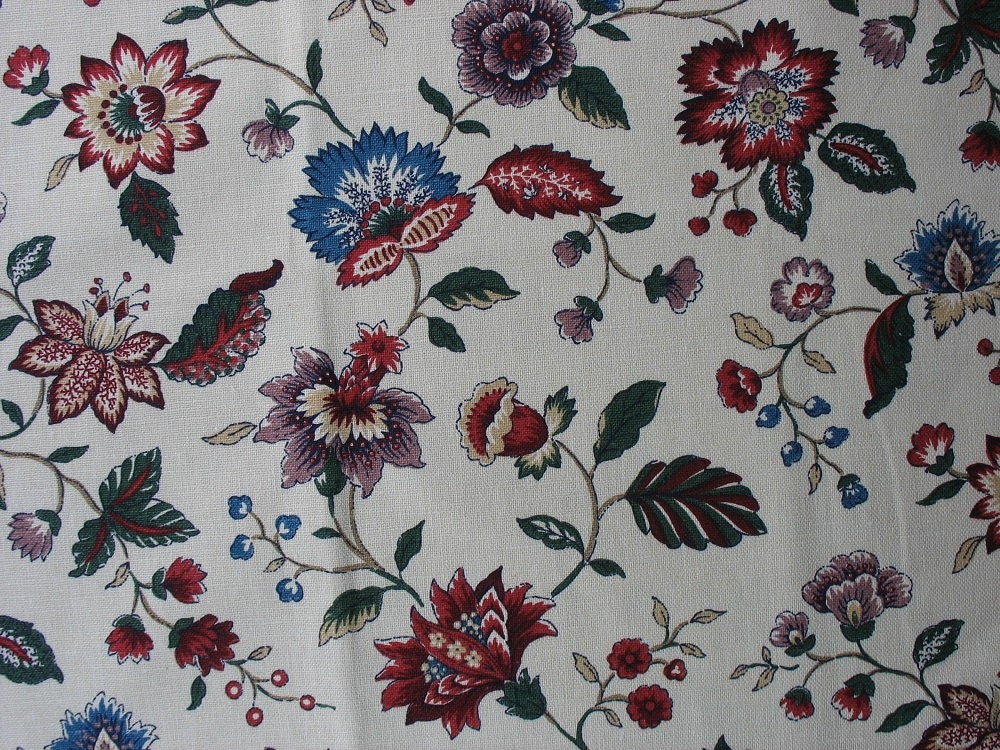 Waverly Fabric Cotton Upholstery Fabric Vintage By TheFabricScore