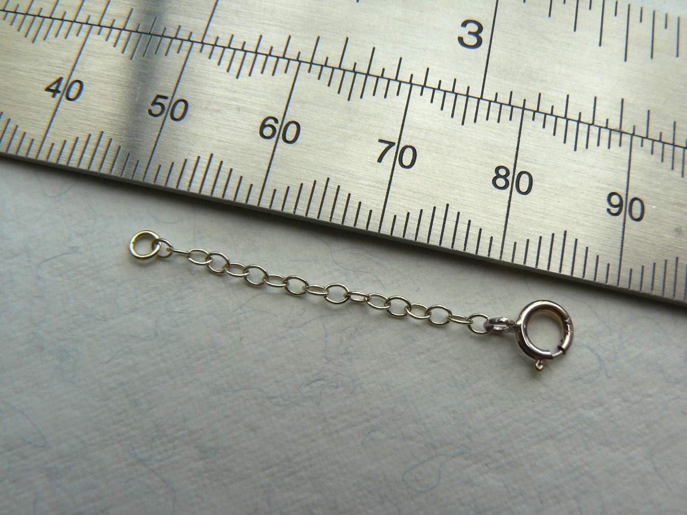 9ct White Gold extender chain for necklace or pendant 3cms or 3.5cms