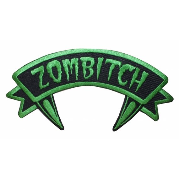 Zombitch Name Tag Zombie Crazy Fangs Kreepsville Embroidered