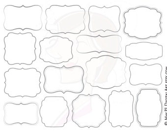Commercial Use Digital Frames Frame Clip Art Gray Grey Borders DIY Invitations Birthday Wedding Craft Cardmaking Scrapbook Png Images 10593