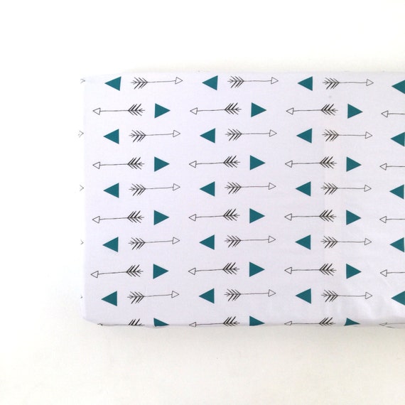 Changing Pad Cover Teal Arrow and Triangle. Change by iviebaby
