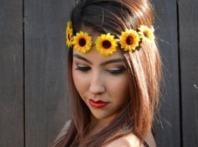 Adjustable Sunflower Headband - Sunflowers - Hippie Headband - Festival Headband - Hair Accessories