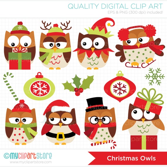 christmas owl clip art free download - photo #5
