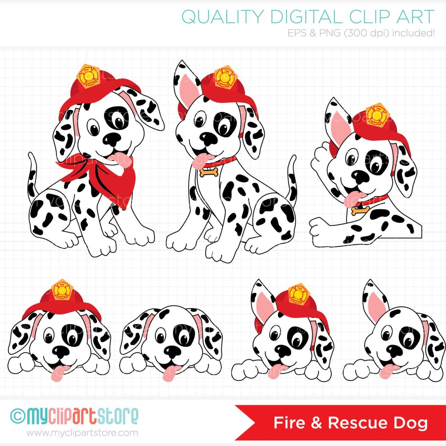 Clipart Fire and Rescue Dog / Fire Trucks / Dalmatian