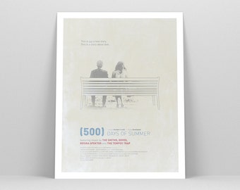 500 Days of Summer ~ Minimalist Movie Poster, 12x16" Film Poster, Minimal Movie Poster Art Print by Christopher Conner