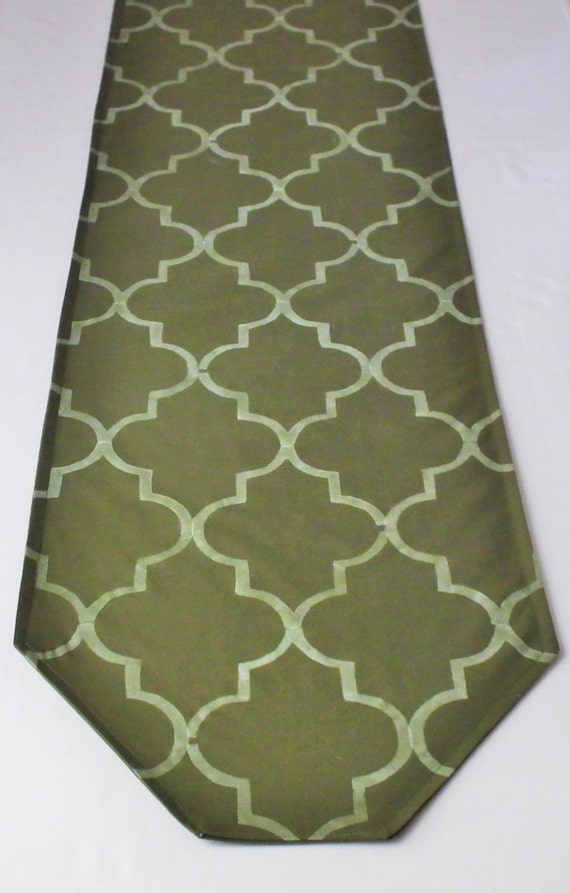 Short OLIVE green table runner for end tables wedding altar