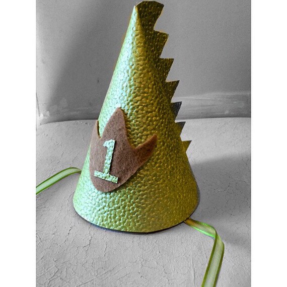 Dino birthday hat, first birthday hat, boys birthday hat