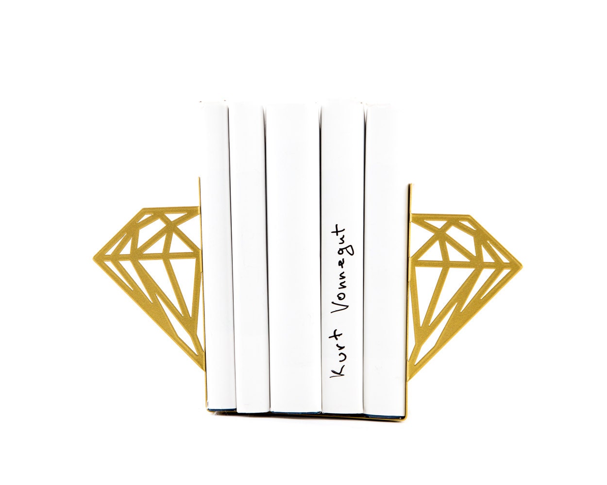 Metal bookends Diamonds Golden edition // modern home