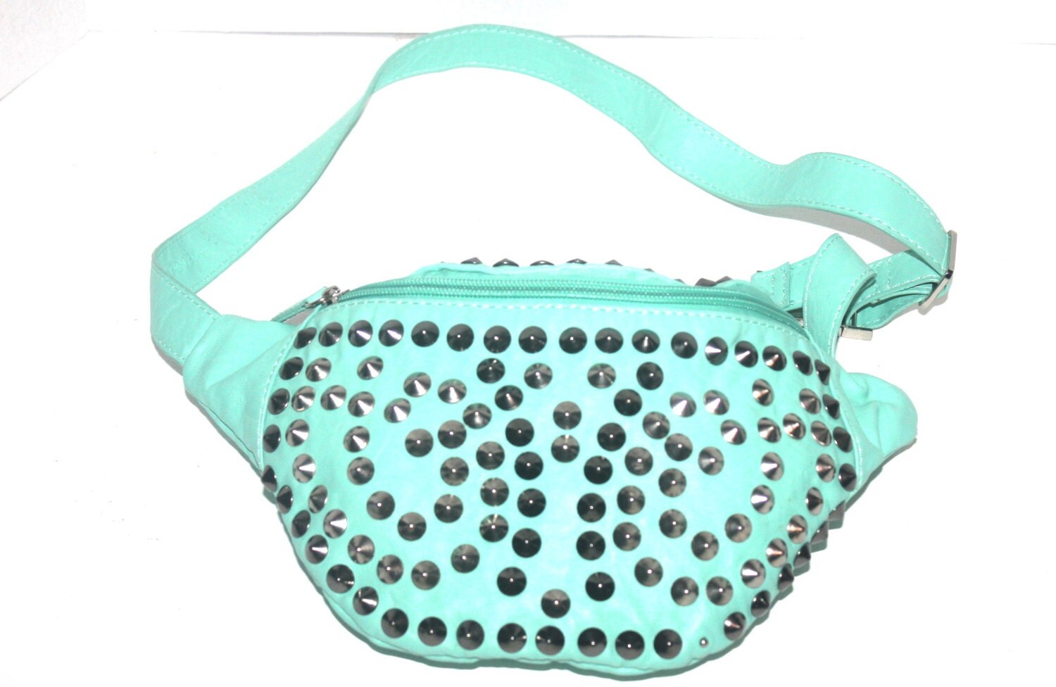 Vintage Green Studded Fanny Pack, Retro, Antique Alchemy Antique Alchemy