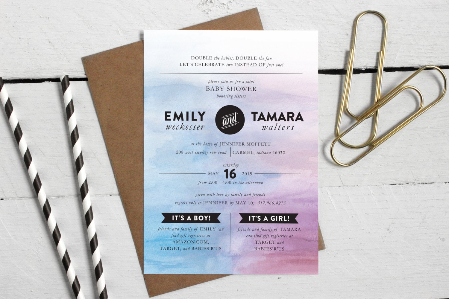 Free Printable Joint Baby Shower Invitations